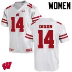 Women's Wisconsin Badgers NCAA #14 DCota Dixon White Authentic Under Armour Stitched College Football Jersey OP31J68LC